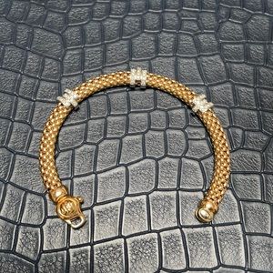 18K rose gold Fope mesh and diamond bracelet